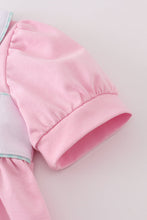 Load image into Gallery viewer, Pink teapot embroidery puff sleeve bloomer set
