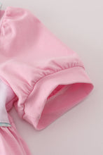 Load image into Gallery viewer, Pink teapot embroidery puff sleeve dress
