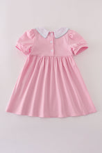 Load image into Gallery viewer, Pink teapot embroidery puff sleeve dress
