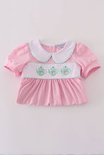 Load image into Gallery viewer, Pink teapot embroidery puff sleeve dress
