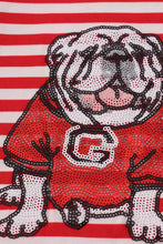 Load image into Gallery viewer, Red Georgia bulldog sequin stripe shorts set
