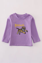 Load image into Gallery viewer, Purple gold LSU geaux tiger sequin top
