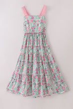 Load image into Gallery viewer, Green dream garden tiered mom dress
