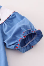 Load image into Gallery viewer, Blue tractor embroidery dress
