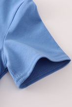 Load image into Gallery viewer, Blue tractor embroidery gingham pants set
