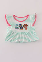 Load image into Gallery viewer, Pink character applique stripe shorts set
