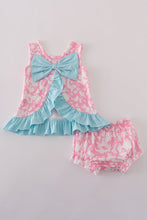 Load image into Gallery viewer, Pink strawberry milk cow embroidery bloomer set
