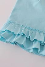 Load image into Gallery viewer, Pink strawberry milk cow embroidery ruffle shorts set
