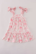 Load image into Gallery viewer, Pink bow print ruffle mom&amp;me dress
