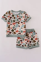 Load image into Gallery viewer, Green hunting print shorts set
