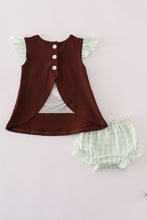 Load image into Gallery viewer, Brown duck applique bloomer set

