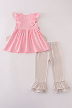 Load image into Gallery viewer, Pink football french knot pants set
