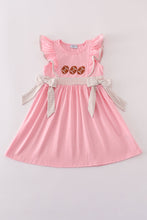 Load image into Gallery viewer, Pink football french knot ruffle dress
