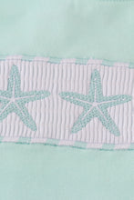 Load image into Gallery viewer, Green marine embroidery smocked shorts set
