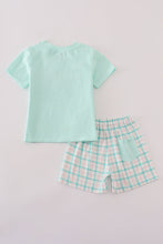 Load image into Gallery viewer, Green marine embroidery smocked shorts set
