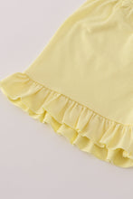 Load image into Gallery viewer, Blue character embroidery gingham ruffle shorts set
