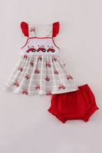 Load image into Gallery viewer, Red tractor embroidery bloomer set
