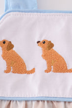 Load image into Gallery viewer, Beige puppy embroidery gingham bubble
