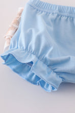 Load image into Gallery viewer, Beige puppy embroidery gingham bloomer set
