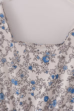 Load image into Gallery viewer, Blue vintage floral print tiered mom dress
