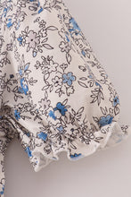 Load image into Gallery viewer, Blue vintage floral print tiered mom dress
