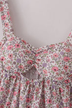 Load image into Gallery viewer, Purple floral print tiered mom&amp;me dress
