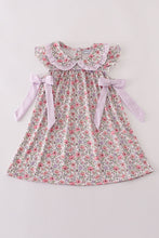 Load image into Gallery viewer, Purple floral print tiered mom&amp;me dress

