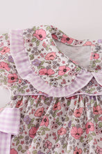 Load image into Gallery viewer, Purple floral print tiered mom&amp;me dress
