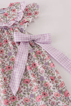 Load image into Gallery viewer, Purple floral print tiered mom&amp;me dress
