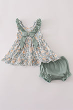 Load image into Gallery viewer, Fall floral print ruffle bloomer set
