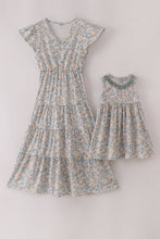 Load image into Gallery viewer, Fall floral print ruffle mom&amp;me dress
