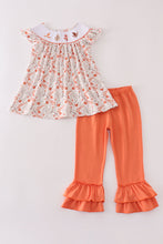 Load image into Gallery viewer, Fall leaves embroidery smocked ruffle pants set
