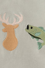 Load image into Gallery viewer, Blue dog deer embroidery pants set
