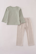 Load image into Gallery viewer, Blue dog deer embroidery pants set
