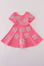 Load image into Gallery viewer, Pink bow sequin dress
