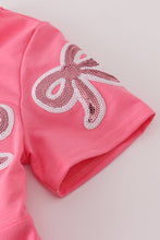 Load image into Gallery viewer, Pink bow sequin dress
