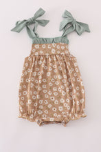 Load image into Gallery viewer, Mustard &amp; mint floral print ruffle bubble
