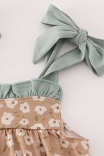 Load image into Gallery viewer, Mustard &amp; mint floral print ruffle bubble
