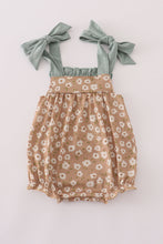 Load image into Gallery viewer, Mustard &amp; mint floral print ruffle bubble
