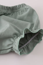Load image into Gallery viewer, Mustard &amp; mint floral print ruffle bloomer set
