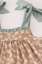 Load image into Gallery viewer, Mustard &amp; mint floral print ruffle pants set
