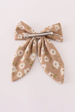 Load image into Gallery viewer, Mustard &amp; mint floral print hair sailor bow
