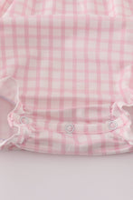 Load image into Gallery viewer, Pink puppy embroidery gingham bubble
