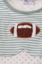 Load image into Gallery viewer, Sage stripe football french knot pants set

