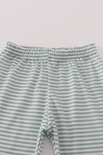 Load image into Gallery viewer, Sage stripe football french knot pants set
