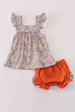 Load image into Gallery viewer, Fall floral print bloomer set
