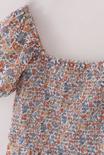 Load image into Gallery viewer, Fall floral print smocked mom dress
