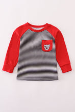 Load image into Gallery viewer, Georgia bulldog embroidery stripe top
