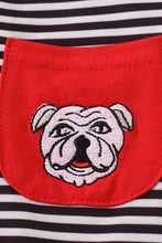Load image into Gallery viewer, Georgia bulldog embroidery stripe top
