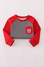 Load image into Gallery viewer, Georgia bulldog embroidery stripe top
